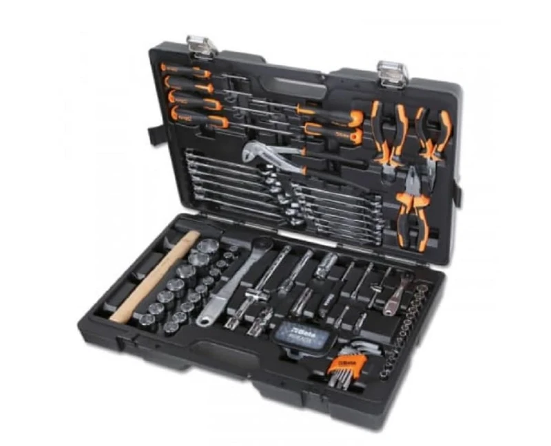 Beta - 2047E/C108-21 Suitcase with Assortment consisting of 108 General Maintenance Tools, Plastic, Size 555 x 370 x 92 mm, Black/Orange