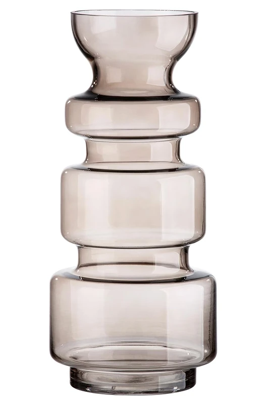 GILDE Decorative Large Glass Vase – Modern Flower Vase Made of Glass – Autumn Decoration Winter Christmas – Colour: Brown Height 36 cm