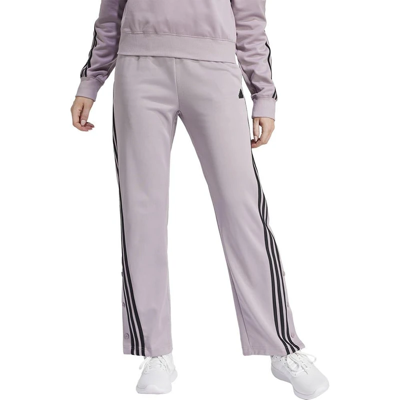 adidas Women's Iconic Wrapping 3-Stripes Snap Track Pants, preloved fig/Black, S