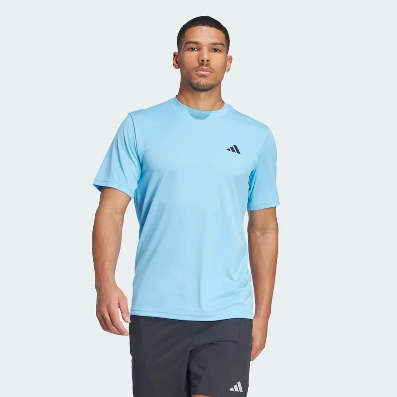 adidas Men's Train Essentials Training Tee, semi Blue Burst/Black, L