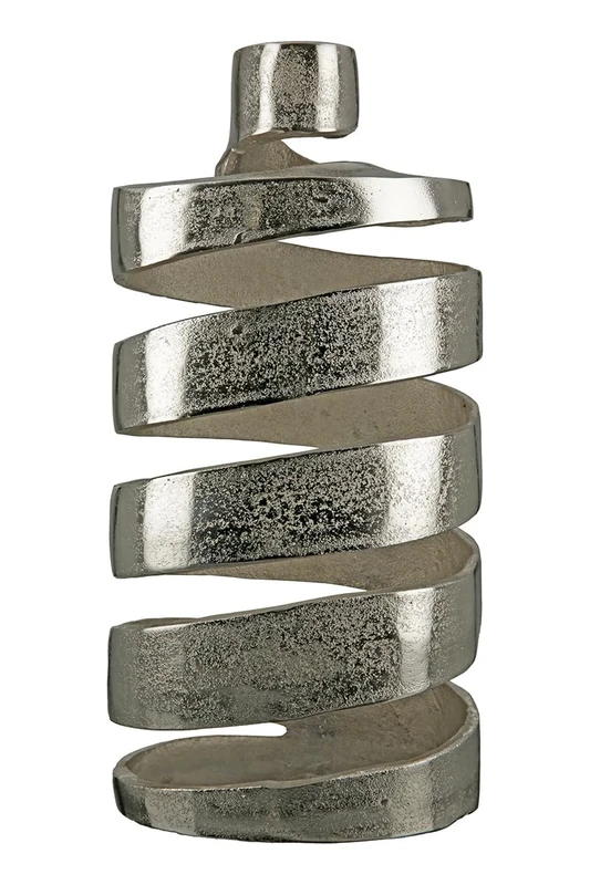 GILDE Decorative Large Vase, Decorative Object, XXL, Made of Aluminium, for Branches, Dried Flowers, Winter Decoration, Silver Christmas Decoration, Colour: Silver, Height 42.5 cm