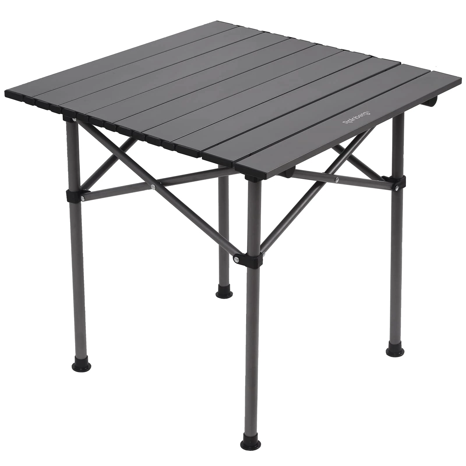 Rainberg Foldable Camping Table, Outdoor Indoor Use for BBQ, Picnic, Garden Parties, Foldable Portable Design. (Small Table, Grey)
