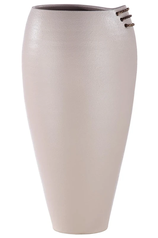 GILDE Coimbra Ceramic Grey Conical Vase Large 82 cm High 34 cm Diameter Decoration Home Accessory Flower Vase Interior Decoration