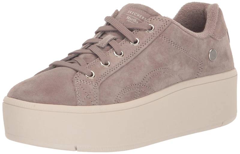 Skechers Women's Martha Stewart Plateau-Chic Lady Sneaker, Dark Taupe, 4 UK
