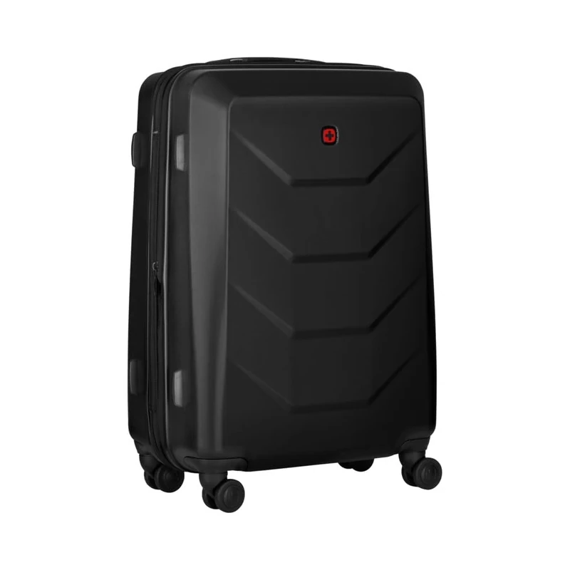 Wenger Prymo Medium hardside case with 4 Wheels, mid-Sized, 59 (67) L, Hardshell, Security Lock, for Men and Women, Travel or Vacation, Black, 612537