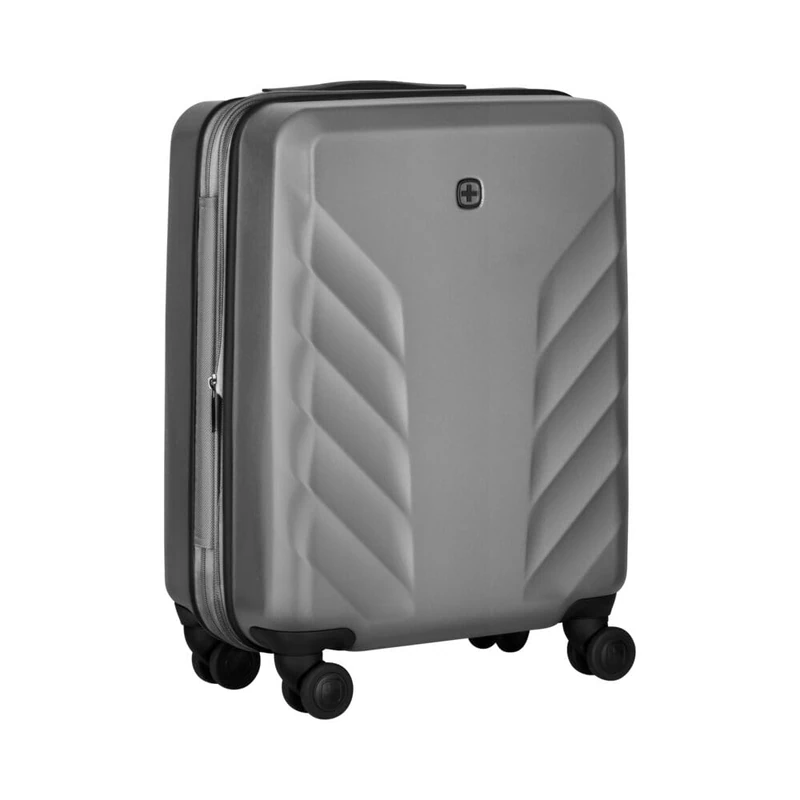 WENGER Motion Carry-On Hard-Shell Suitcase, Hand Luggage, Trolley, 36 (43) l, Security Lock, Women Men, Travel Vacation, Gray, 612547