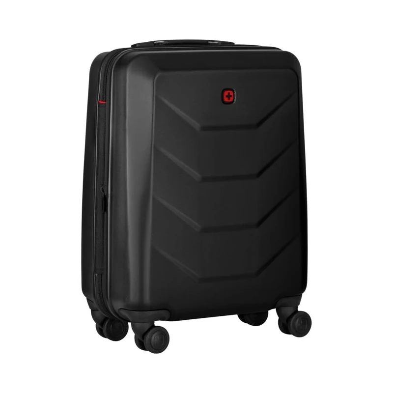 Wenger Prymo Carry-On Hard Side case with 4 Wheels, Carry-on, 36 (43) L, Hard-Shell, Security Lock, for Men and Women, Travel or Vacation, Black, 612536