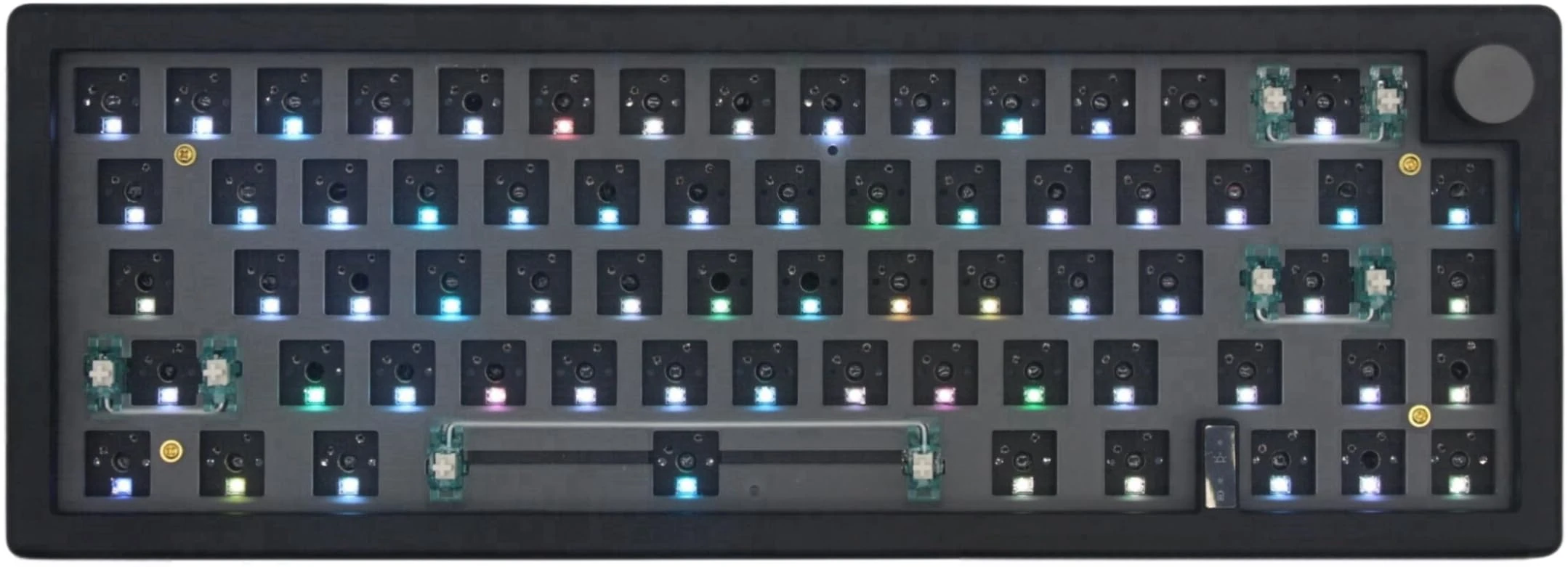 Cmokifuly GMK67 65% Mechanical Keyboard Kit Tri-Mode South-Facing RGB LED Gaming Keyboard for 3/5pin Switches,66 Keys+1 Knob Hotswap Socket PCB Gasket Mounted Plate DIY Keyboard Kit (Black)