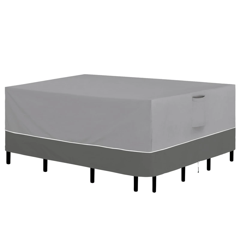 Easy-Going Patio Furniture Cover 110"x84" Rectangle Outdoor Table and Chair Set Covers Waterproof UV Resistant Outdoor Sectional Sofa Set Covers, Gray/Dark Gray - Image 1