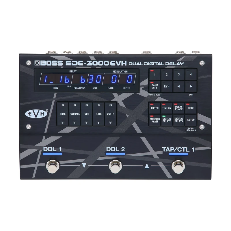 BOSS SDE-3000EVH Special Edition Eddie Van Halen Dual Digital Delay Pedal | 8 Authentic EVH Presets | 2 Built-In SDE-3000 Delay Pedals | Replicate Eddie’s Wet/Dry/Wet Rig with Versatile Connectivity