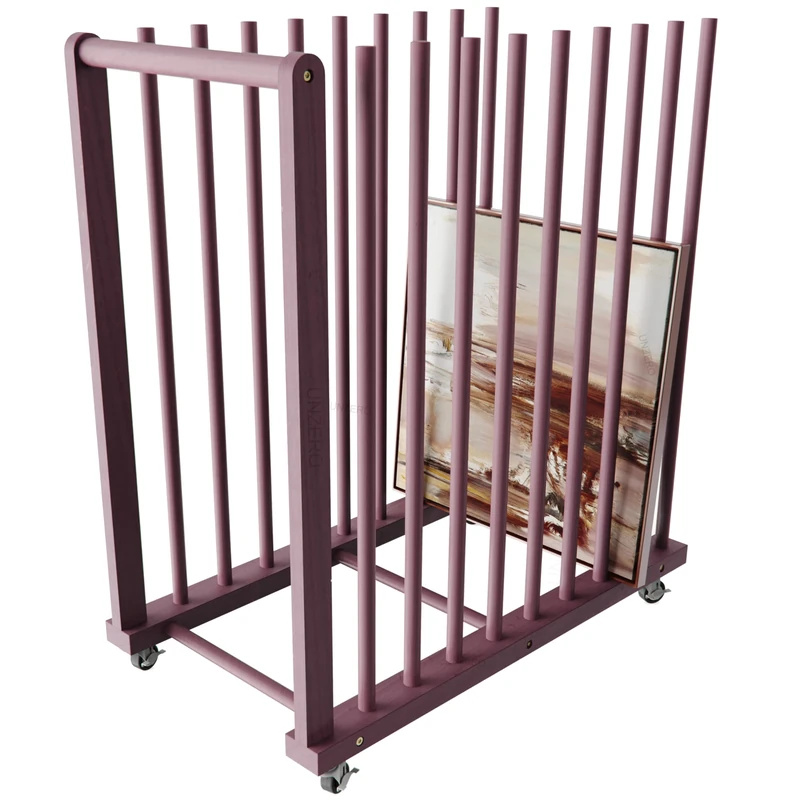 UNZERO Art Storage Rack, Canvas Storage, Canvas Boards Rack with Handle & Caster Wheels for Drawing Board, Panel, Paper Pad, Art Studios, Gallery