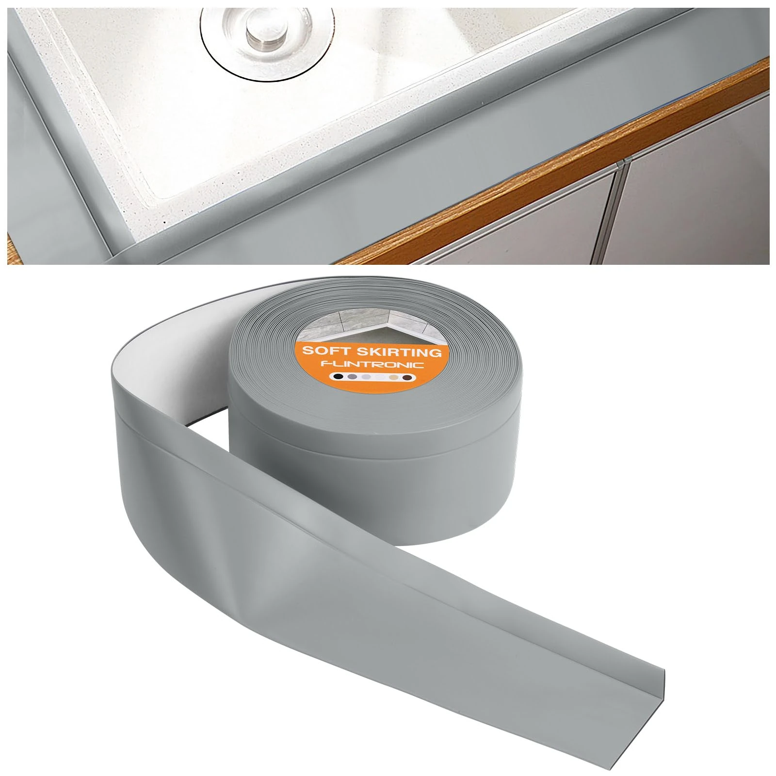 Flintronic Self-Adhesive Caulk Sealant Strip, Waterproof, Oilproof and Mildewproof - 15m/49.2ft for Kitchen, Sink, Bathroom, Toilet, Wall Corner