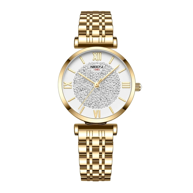NIBOSI Women's Watch Analog Rose Gold Quartz Watch for Ladies Stylish Waterproof Stainless Steel Dress Wrist Watch Girl Bracelte