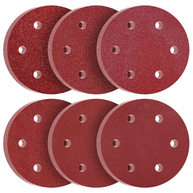 KONGMING 60 Pcs 225mm Sanding Discs Grit 40 60 80 120 180 240 9 inch Sanding Discs 6 Hole Hook and Loop for Drywall Sander