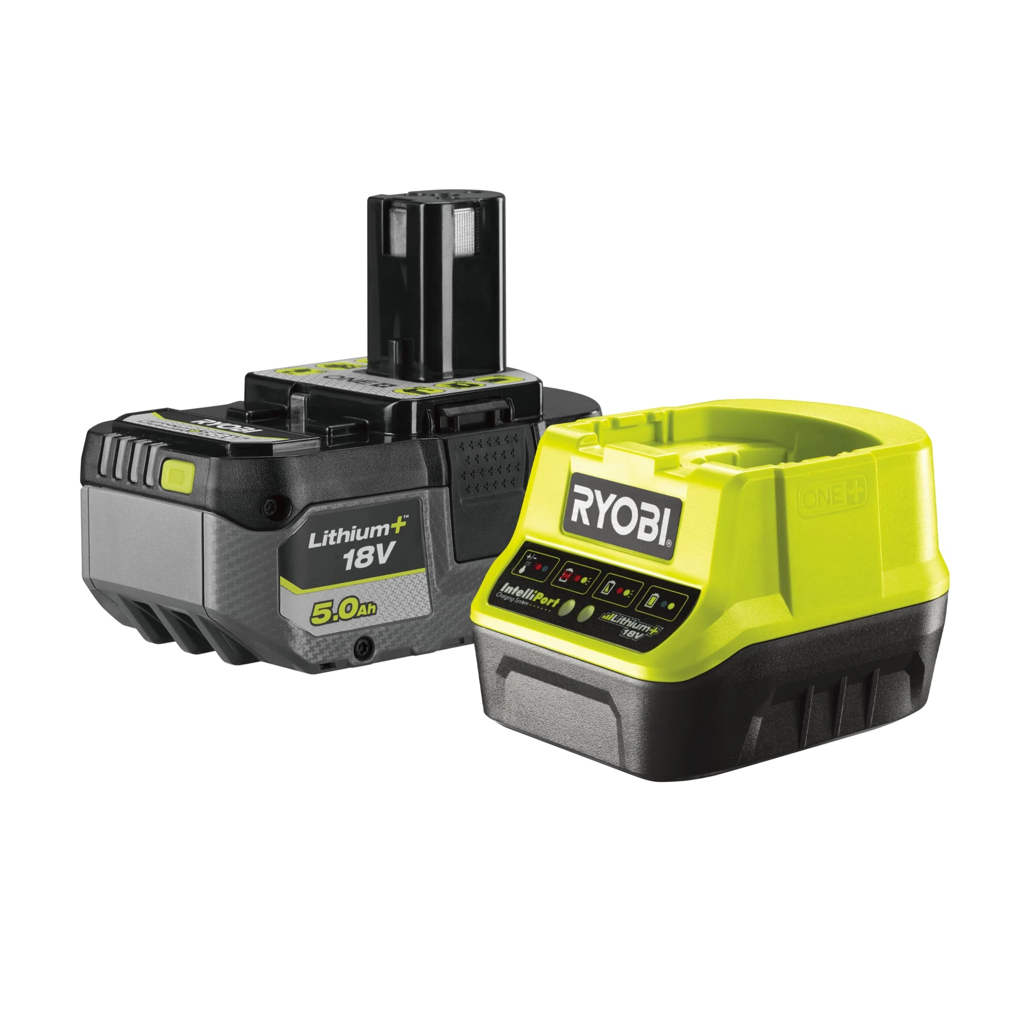 Ryobi - 1 x One+ Lithium+ 18 V - 5 Ah battery and 1 x 2 A fast charger - RC18120-150XG