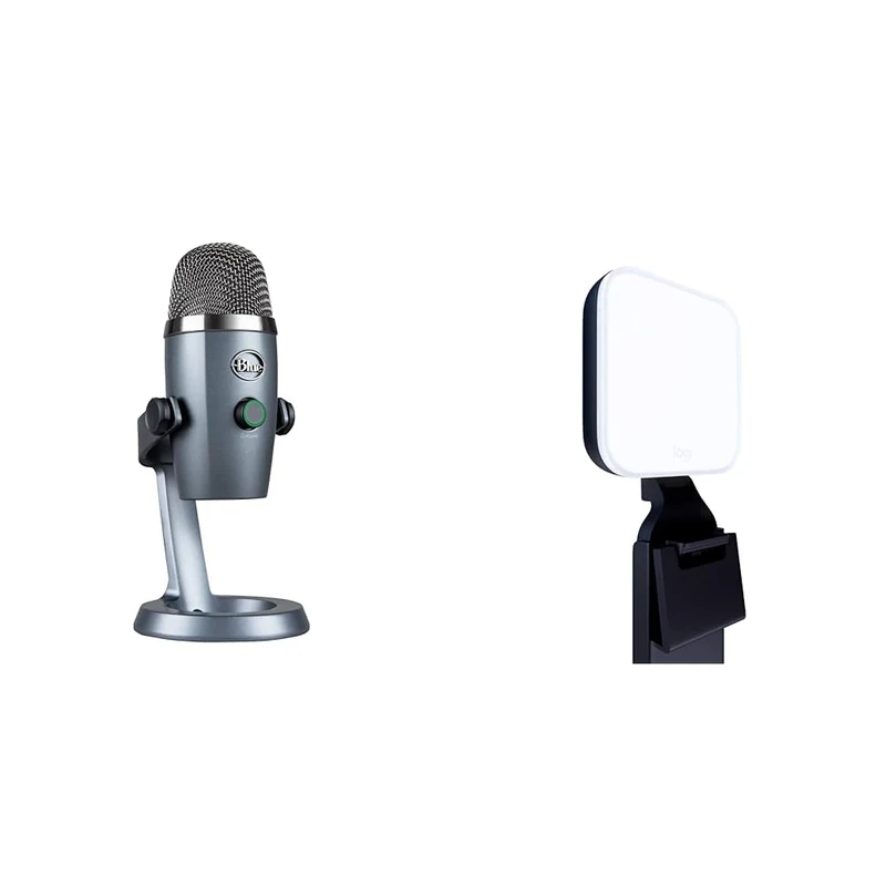 Blue Yeti Nano Premium USB Mic for Recording, Streaming, Gaming, Podcasting on PC and Mac & Litra Glow Premium LED Streaming Light with TrueSoft