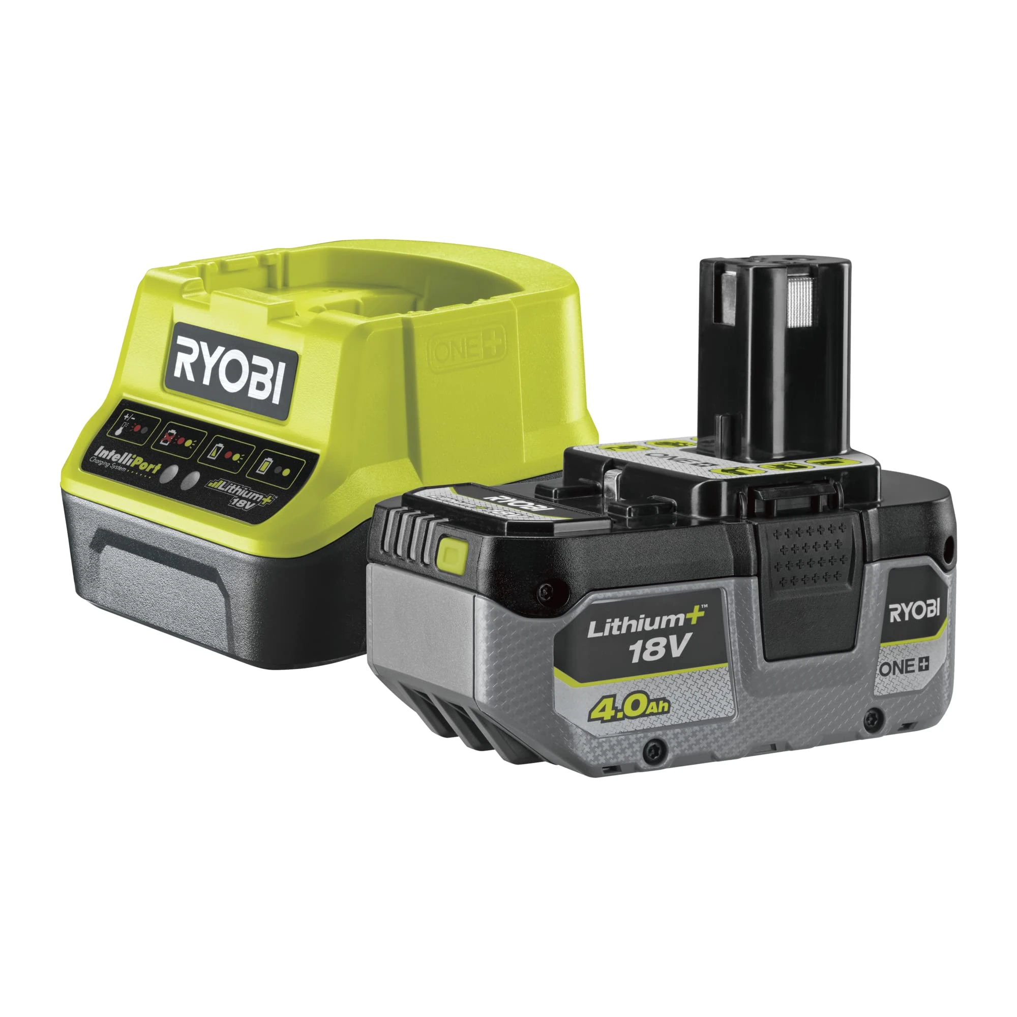 Ryobi - 1 One+ Lithium+ Battery 18V - 4Ah and 1 Fast Charger 2A - RC18120-140XG