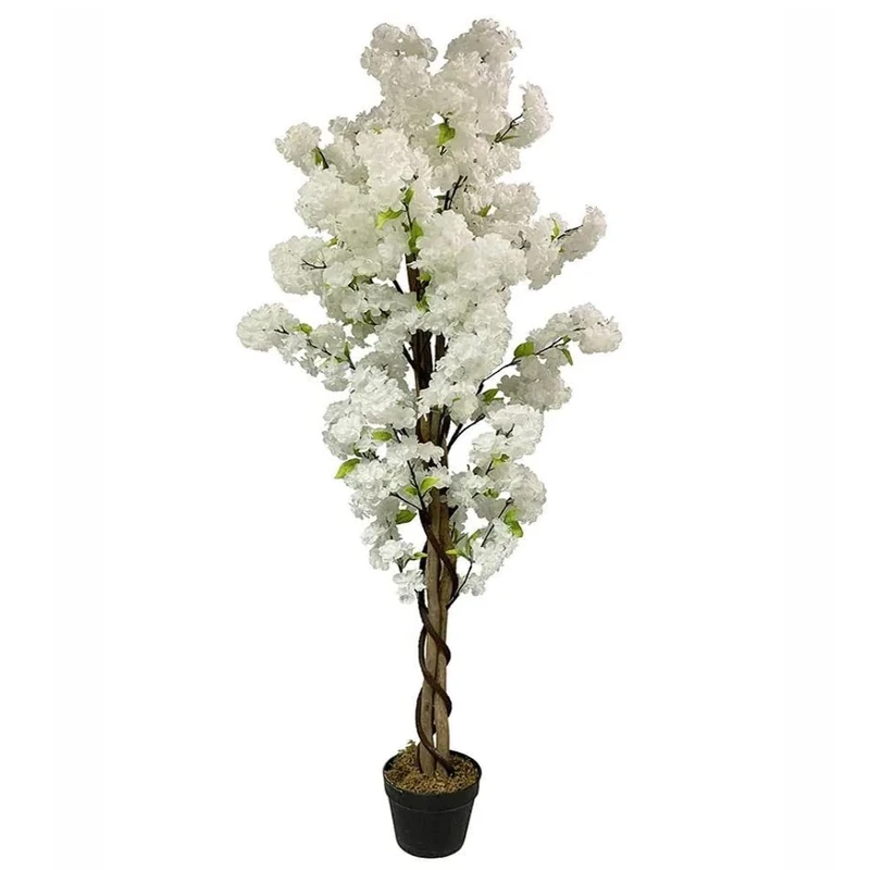 Leaf Design UK Realistic Artificial Blossom Tree, White, 150cm