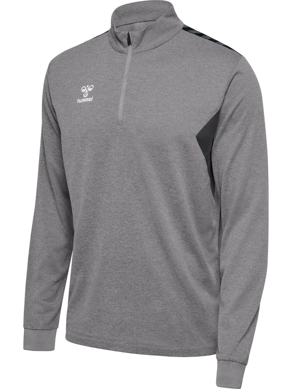 hummel Hmlauthentic Men's Half Zip Sweatshirt Grey Melange