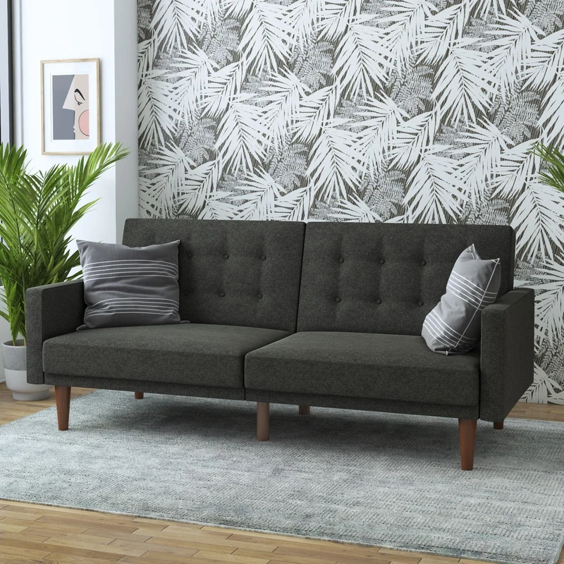 DHP Furniture Wimbley Sofabed, Grey Linen
