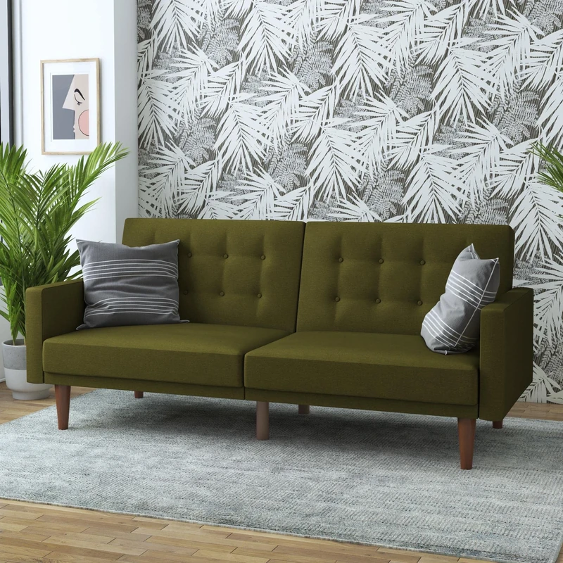 DHP Furniture Wimbley Sofabed, Green Linen