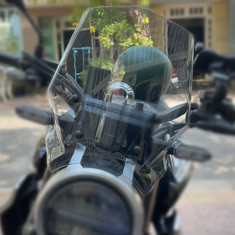 Midimttop Motorcycle Windshield Front Touring Fairing Windscreen Wind Deflector Cover fit for Ho-n-da CB125R CB300R CB 125R CB 300R 2020 2021 2022 2023 (Light Smoke)