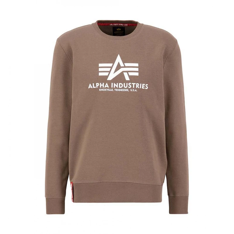 Alpha Industries Men's Basic Sweater Sweatshirt, Taupe, XXX-Large