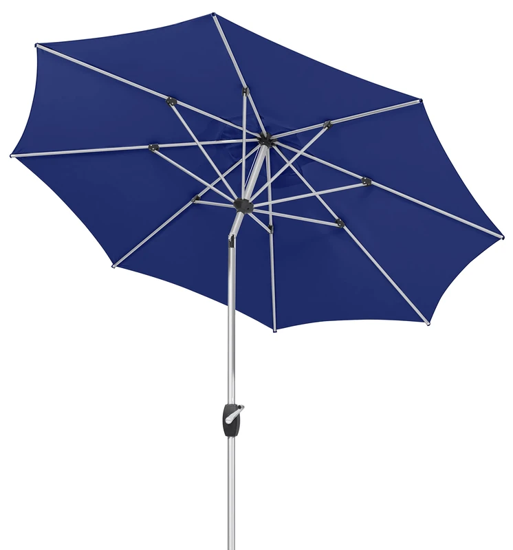 Schneider Venice 683-09 Parasol 270 cm Round Aluminium Frame Polyester Cover 4.9 kg Blue, blue, 270 cm Ø, Modern