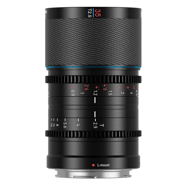 SIRUI Saturn 35mm T2.9 1.6X Full-frame Carbon Fiber Anamorphic Lens, Lightweight Cinema Lens for Drones, Handheld Gimbal Stabilizers (L Mount Blue Flare)