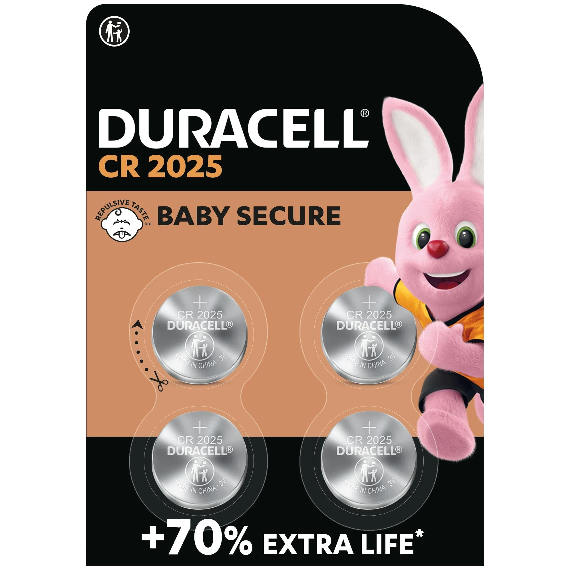 Duracell 2025 Lithium Coin Battery (Pack of 4) ECR2025