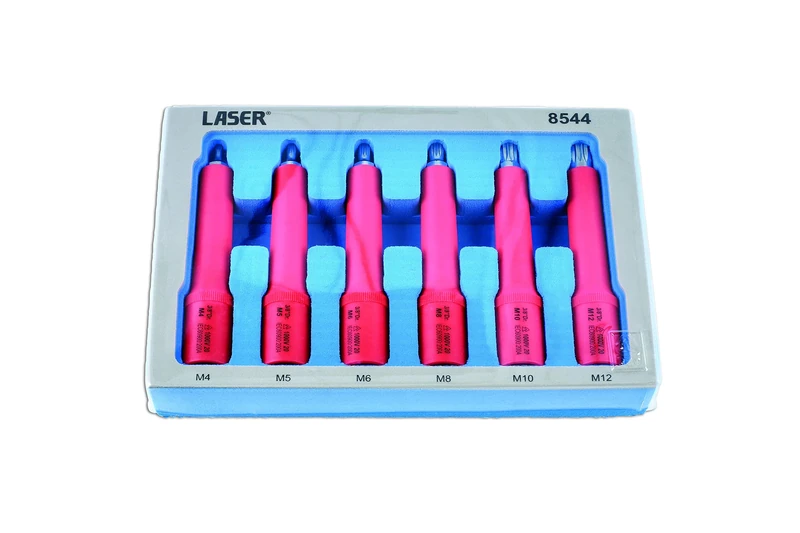 Laser 8544 Insulated Spline Bit Socket Set 3/8"D 6pc