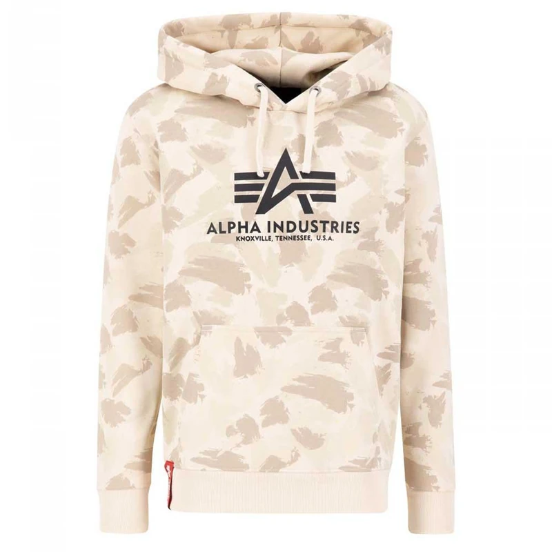 Alpha Industries Basic Hoody Camo Hooded Sweat for Men Sand