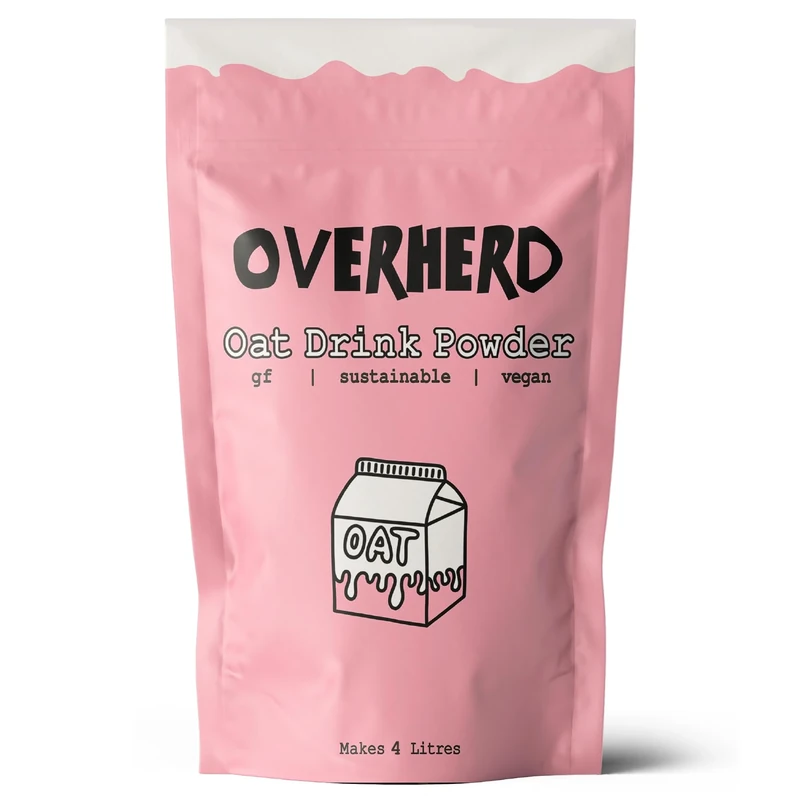 Overherd Powdered Oat Milk - Makes 4 Litres - Plant Based Creamer for Tea & Coffee - Gluten-Free, Dairy Free & Vegan Dried Oat Milk for Travel, Camping & Everyday Use