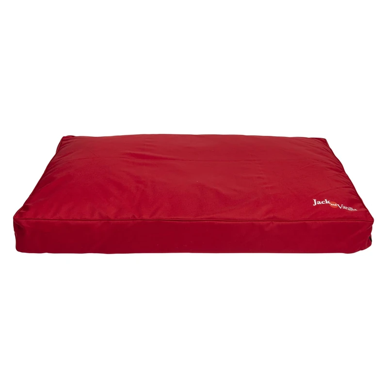 Jack and Vanilla - Waterproof Dog Bed - Waterproof, Durable and Comfortable Basket for Small to Large Dogs - Easy to Wash - Colour: Red, XL, 120 x 80 x 14 cm