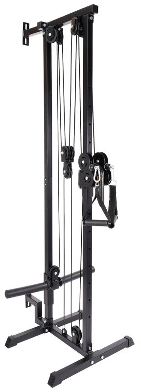 Fitvids Wall Mount Cable Station with Adjustable Dual Pulley System Pull Down Fitness Station