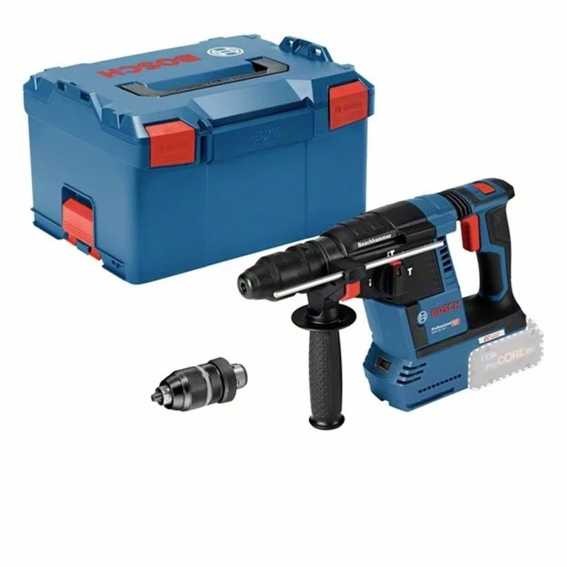 Bosch Professional 18V System Cordless Rotary Hammer GBH 18V-26 F (2.6 J, SDS Plus, Drilling and Chiselling, Kickback Control, incl. 13 mm keyless Chuck, Aux. Handle, L-BOXX)