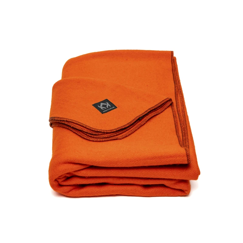 Arcturus Military Wool Blanket - 4.5 lbs, Warm, Heavy, Washable, Large 64" x 88" - Great for Camping, Outdoors, Survival & Emergency Kits (Ember Orange)