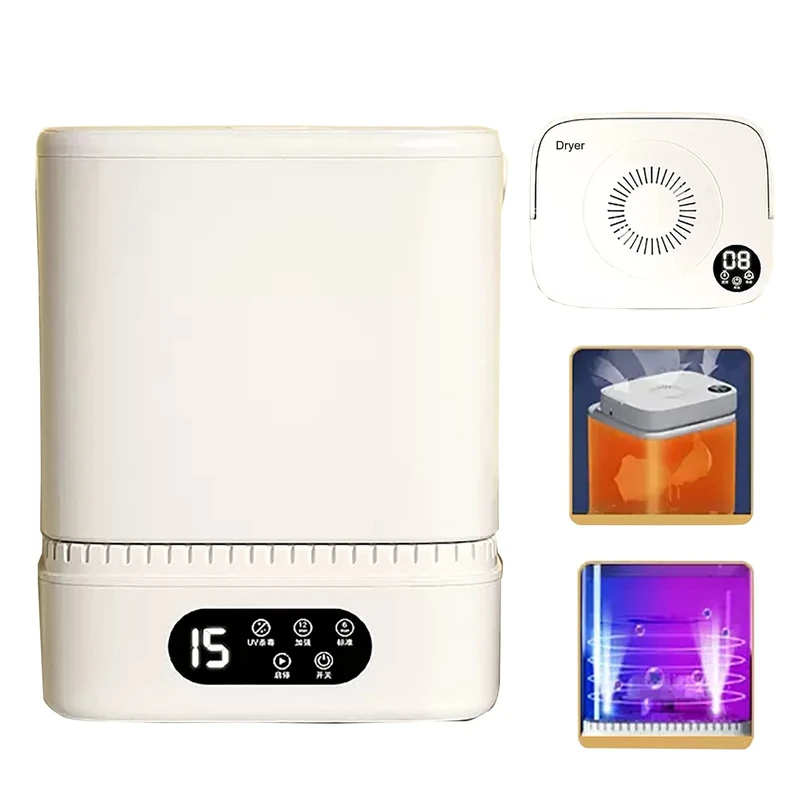 REALN Portable Washer and Dryer With Sterilization Mini Washing Machine Small Countertop Laundry Machine Compact Washer Machine for Underwear, Apartments, RVs - Gift Choice (Size : D)