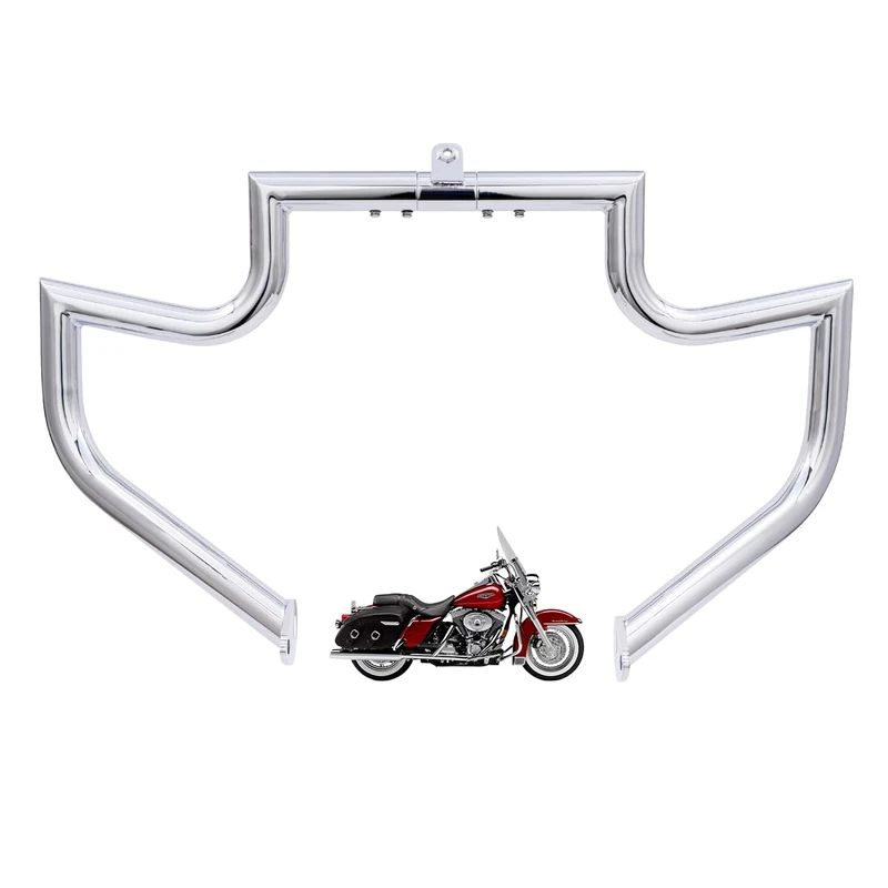 Gamyipp 1.5" Crash Bar Engine Guard Highway Freeway Bar for Harley Davidson Touring Road King Street Glide Electra Glide CVO and Trike Models (Chrome, Fit for 1997-2008 Touring)
