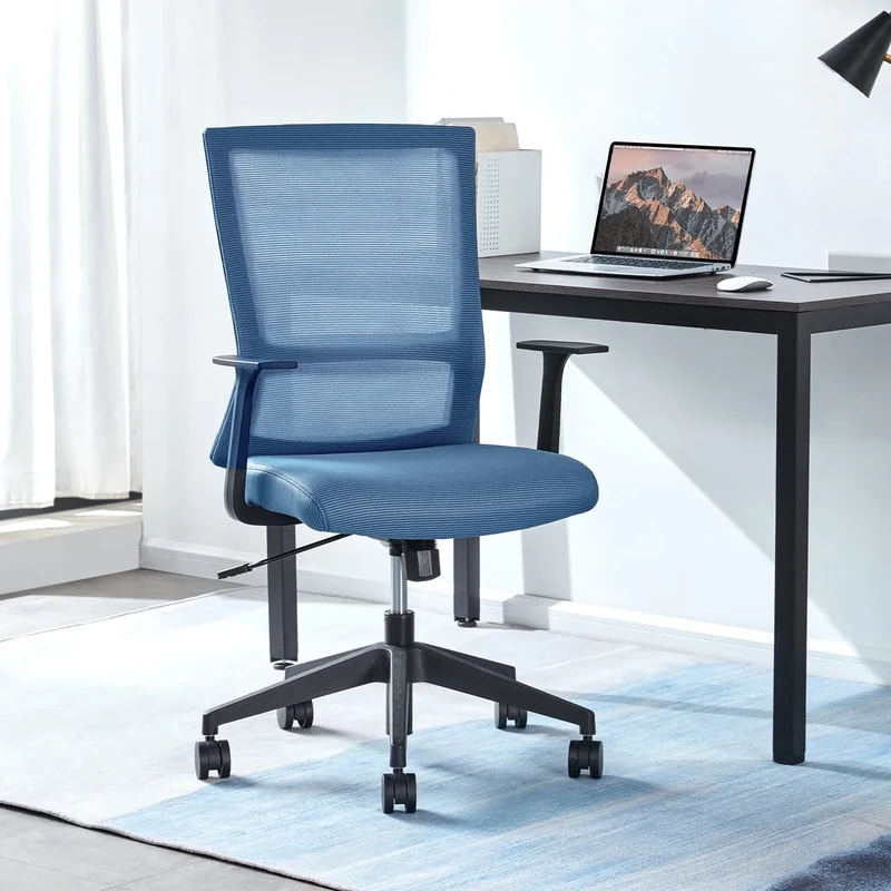 Sunon Ergonomic Office Chair - Mesh Mid-Back Desk Chair with Lumbar Support and Rollerblade Wheels