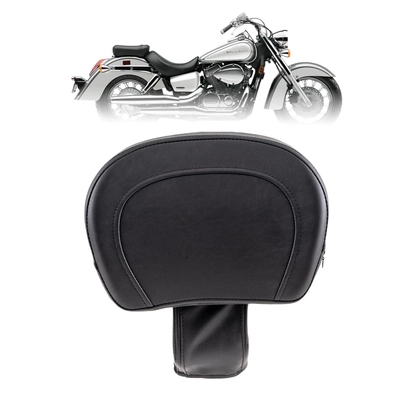 Kinglemc Adjustable Driver Rider Touring Backrest for Honda Shadow AERO VT750 2004-2016;Shadow ACE 750 1997-2003 (Black-Nod-Studded) - Image 1