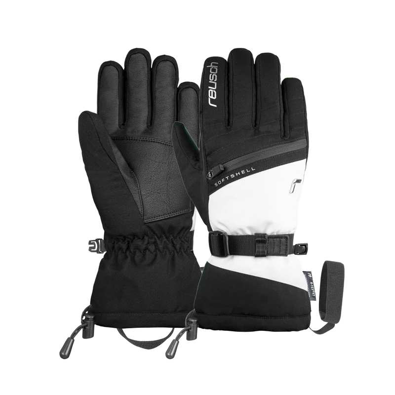 Reusch Demi R-TEX XT Extra Warm, Waterproof, Windproof and Breathable Winter Gloves, Finger Gloves, Snow Gloves, Ski Gloves for Women, Black/White, 7.5