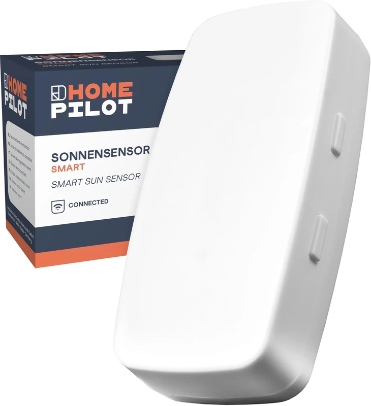 HOMEPILOT - Solar sensor Smart | Smart sensor for sun protection control including vibration sensor. Controls up to 5 smart devices. Can be combined with HomePilot Gateway Premium.