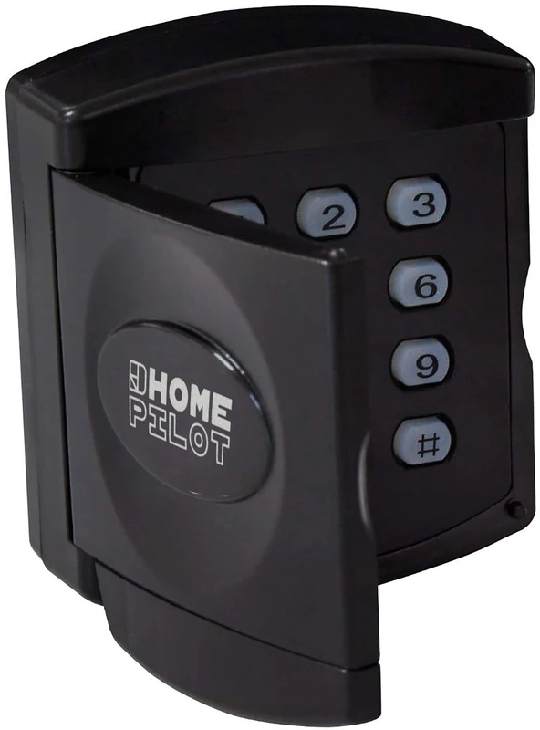 HOMEPILOT Wireless Code Lock for Garage Door - Accessory for RolloPort S1, S2, SX5 - Keypad with Secret Number, PIN Input - Schwarz - Modern Style - IP56 Protection Class