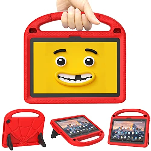 Kids Case for All-New 8in Tablets Not fit iPad Nokia 8 inch Tablets(Only 12/10th Gen,2022/2020 Models) -Mansiruyi Kids-Proof Shockproof Lightweight 8" Case with Built-in Kickstand Handle -Red