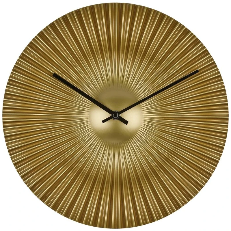 TFA Dostmann Rococo 60.3031.53 Analogue Designer Wall Clock Modern Fan Look Extravagant Golden Dial Quartz Clock Gold 33 cm - Image 1