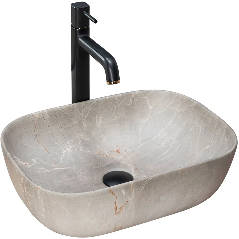 Rea Bathroom Sink tap Made of Livia Beige Matt - Stone Imitation - REA-U3802
