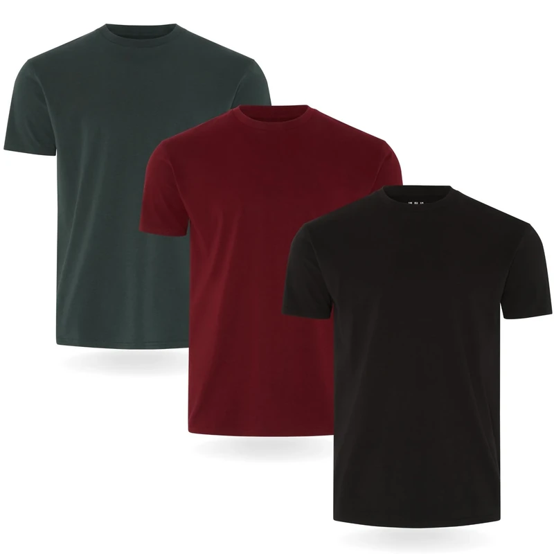 FM London 3/5-Pack Mens T Shirt - Premium Weight T-Shirts for Men with Lightly Fitted Design - Super Soft - Made with 100% Cotton - Stretch Fit for Any Occasion - Durable Comfort Fit