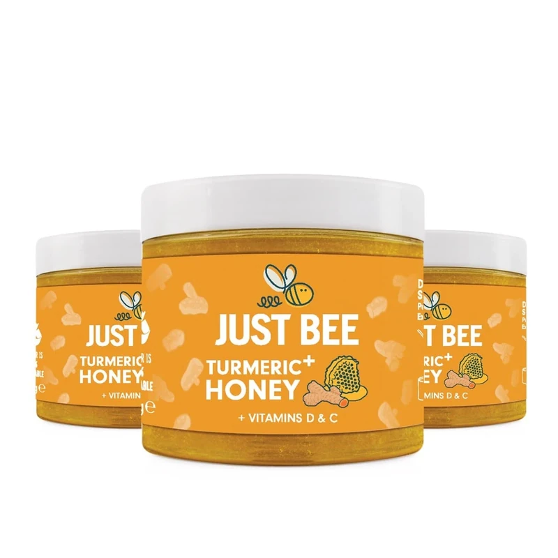 Just Bee Turmeric + Honey (3 x 260) | With Turmeric Extract, Vitamin D & Vitamin C | Supports Function of Immune System