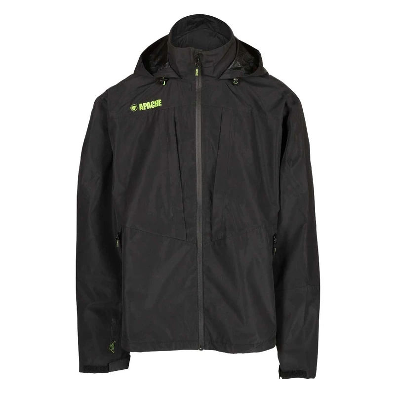 Apache Workwear Ottawa Jacket | Black | Size Large | Lightweight and Waterproof | Fold Away Drawstring Hood | Multi Zipped Pockets